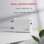 boAt 22.5 W Quick Charge 3 A Wall Charger for Mobile with Detachable Cable (White, Cable Included) - Image 4