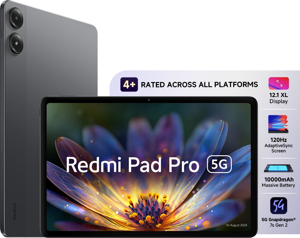 REDMI Pad Pro 5G 8 GB RAM 128 GB ROM 12.1 inch with Wi-Fi+5G Tablet (Graphite Grey)