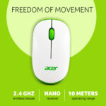 Acer ACR-WRLS/ Wireless Mouse Wireless Ambidextrous Optical Mouse 1600 DPI,with Soft side grip,Plug-and-Play,Compatible with Windows & Mac,Slient with Bluetooth - Image 3
