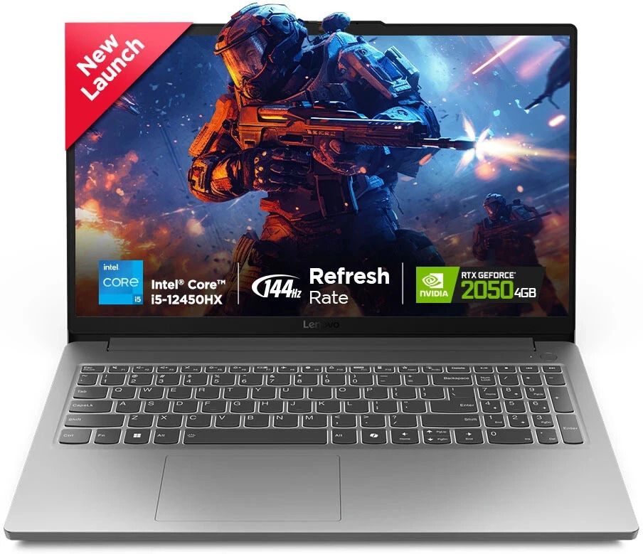 Lenovo LOQ Essential Intel Core i5 12th Gen 12450HX - (12 GB/512 GB SSD/Windows 11 Home/4 GB Graphics/NVIDIA GeForce RTX 2050) 83LK0031IN Gaming Laptop (15.6 Inch, Luna Grey, 1.77 Kg)