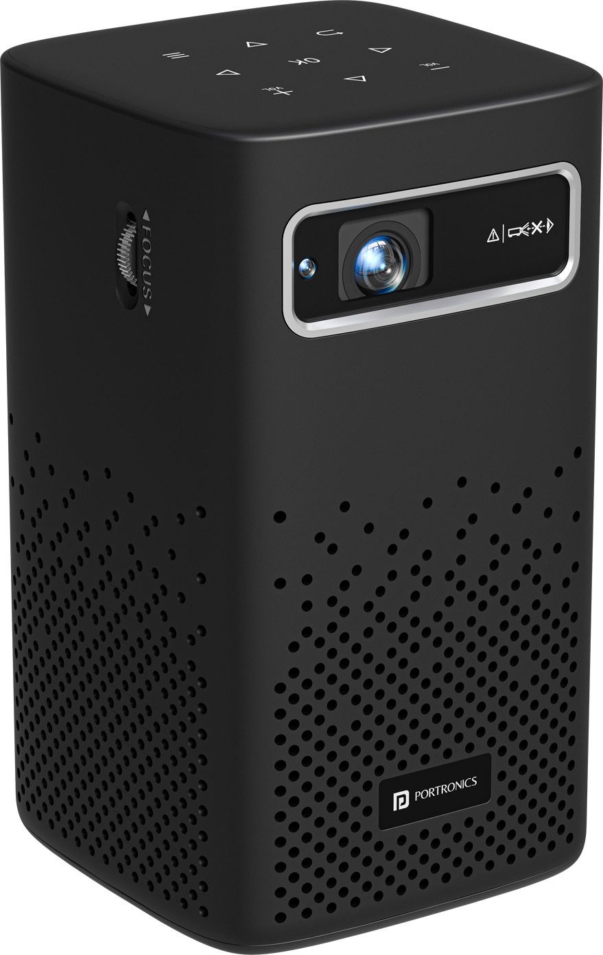 Portronics Pico 13, Stream Apps, Rechargeable, 4K Support, Compact, 3500 lm, 10W Speaker (3500 lm) Portable Projector (Black)