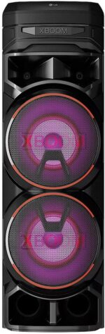 LG XBOOM RNC9, Powerful sound, Deep Bass, Mic & Guitar input karaoke Bluetooth Party Speaker (Black, 2.0 Channel)