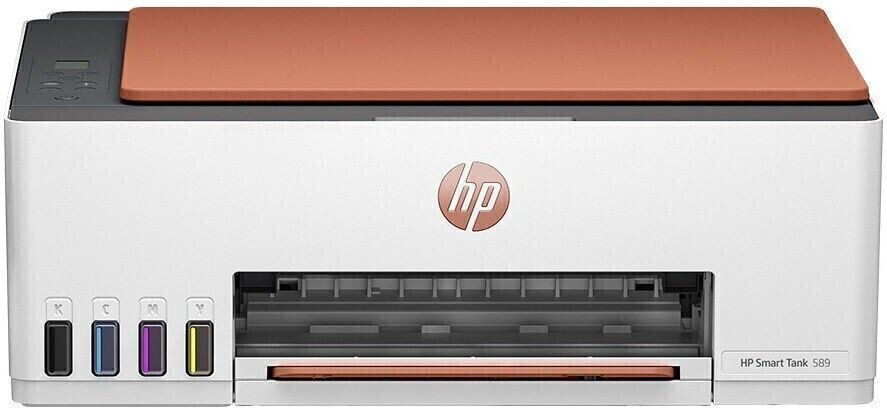 HP Smart All In One 589 Multi-function WiFi Color Ink Tank Printer for Print/Scan/Copy with Up to 4000 Black & 6000 color pages of ink in box (4 Ink Bottles Included)